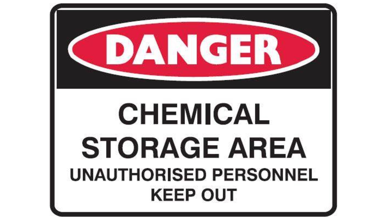 Danger sign saying: Chemical storage area